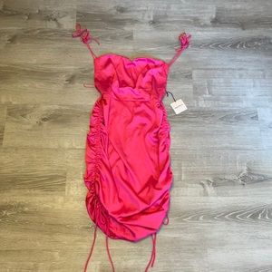 Pink satin dress